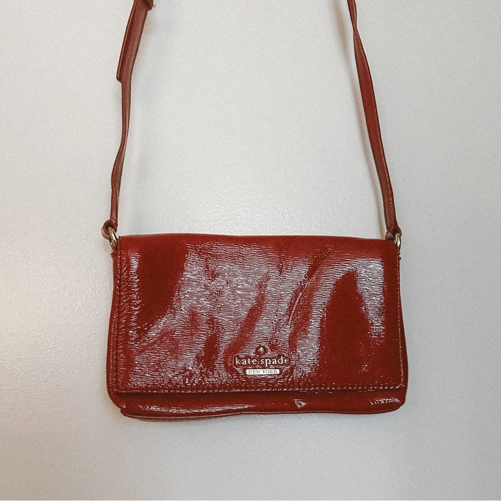 Kate spade red leather crossbody ♠️